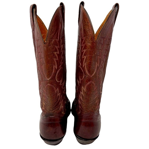 Nocona Leather Western Boots Brown Size 9D Med Pointed Toe Hand Stitched USA - Picture 4 of 16